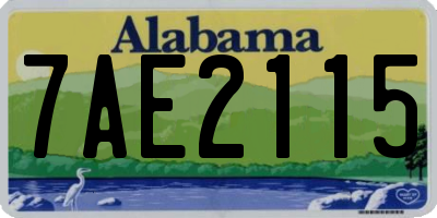 AL license plate 7AE2115