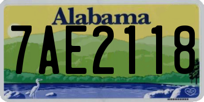 AL license plate 7AE2118