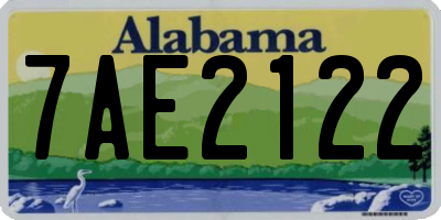 AL license plate 7AE2122