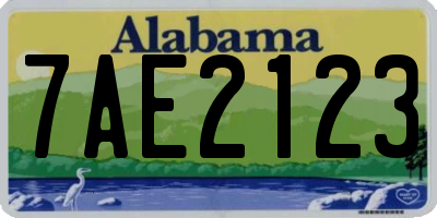 AL license plate 7AE2123