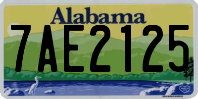 AL license plate 7AE2125