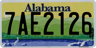 AL license plate 7AE2126
