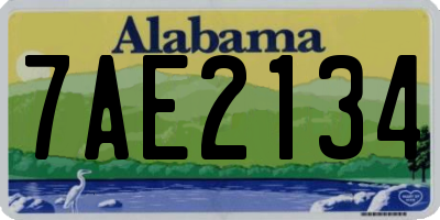 AL license plate 7AE2134