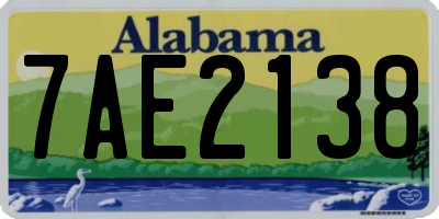 AL license plate 7AE2138