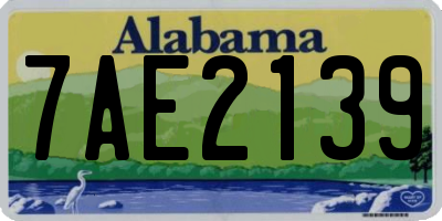 AL license plate 7AE2139