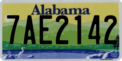 AL license plate 7AE2142