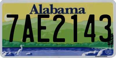 AL license plate 7AE2143