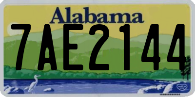 AL license plate 7AE2144