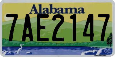 AL license plate 7AE2147
