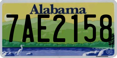 AL license plate 7AE2158