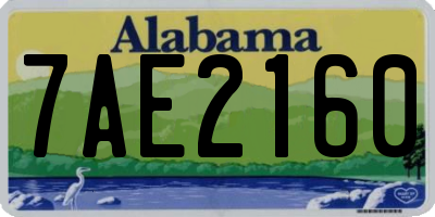 AL license plate 7AE2160