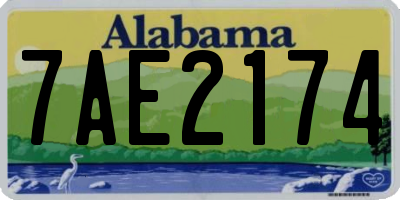 AL license plate 7AE2174