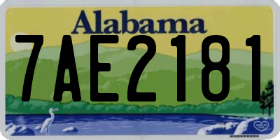 AL license plate 7AE2181