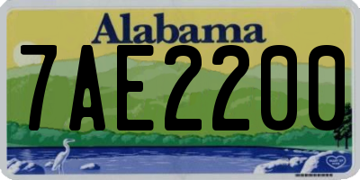 AL license plate 7AE2200