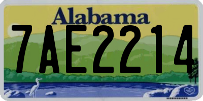 AL license plate 7AE2214