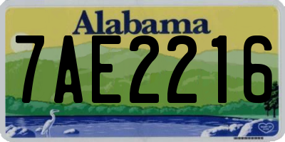 AL license plate 7AE2216