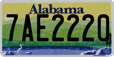 AL license plate 7AE2220