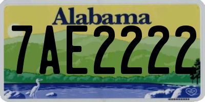 AL license plate 7AE2222
