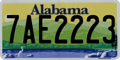 AL license plate 7AE2223
