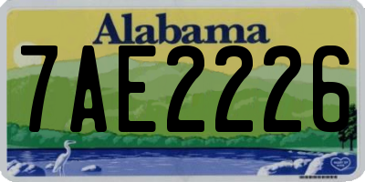 AL license plate 7AE2226