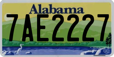 AL license plate 7AE2227
