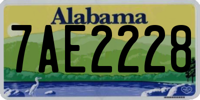 AL license plate 7AE2228