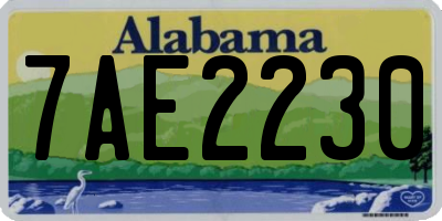 AL license plate 7AE2230