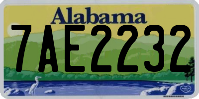 AL license plate 7AE2232