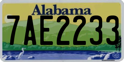 AL license plate 7AE2233