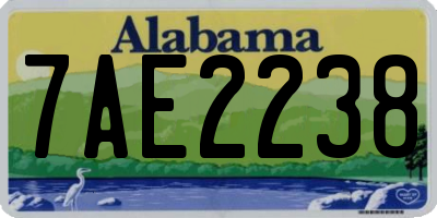 AL license plate 7AE2238