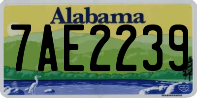 AL license plate 7AE2239