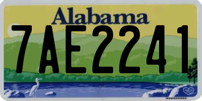AL license plate 7AE2241