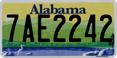 AL license plate 7AE2242