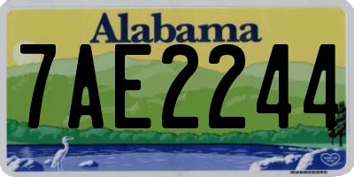AL license plate 7AE2244