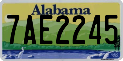 AL license plate 7AE2245