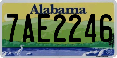 AL license plate 7AE2246