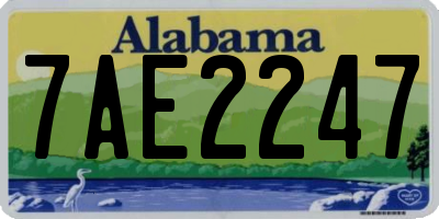 AL license plate 7AE2247
