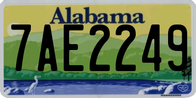 AL license plate 7AE2249