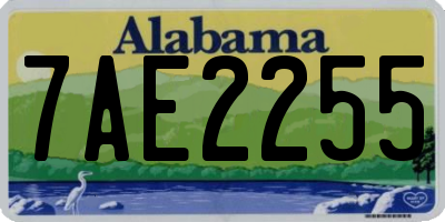AL license plate 7AE2255