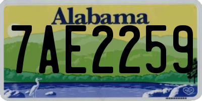 AL license plate 7AE2259