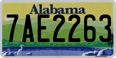 AL license plate 7AE2263