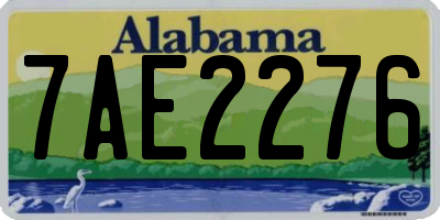 AL license plate 7AE2276