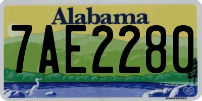 AL license plate 7AE2280