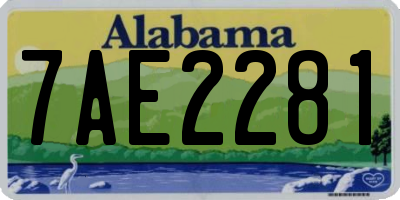 AL license plate 7AE2281