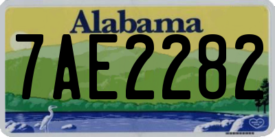 AL license plate 7AE2282