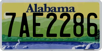 AL license plate 7AE2286