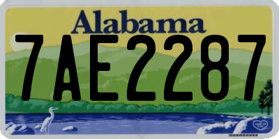 AL license plate 7AE2287