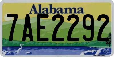 AL license plate 7AE2292
