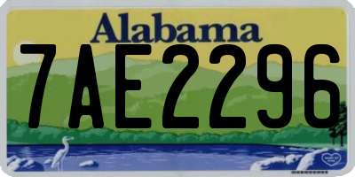 AL license plate 7AE2296