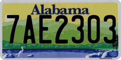 AL license plate 7AE2303